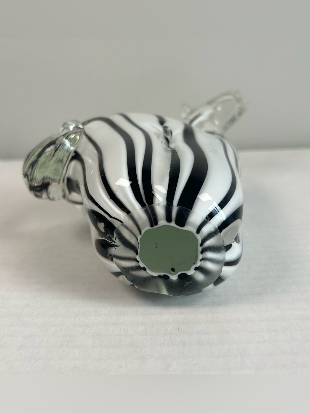 Vintage Hand Blown Murano-Style Art Glass Zebra Sculpture Figurine Stripes - Picture 8 of 9